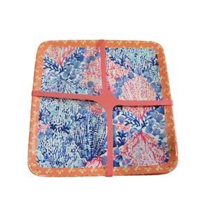 NEW Lilly Pulitzer Melamine Plate Set Boatylicious/Sway With Me GWP Set of 4